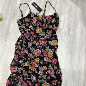 Fashion Nova Pink and Purple Spaghetti Strap Sundress